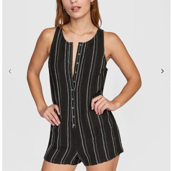 RVCA Pants - RVCA Honesty romper in black pinstripe size small